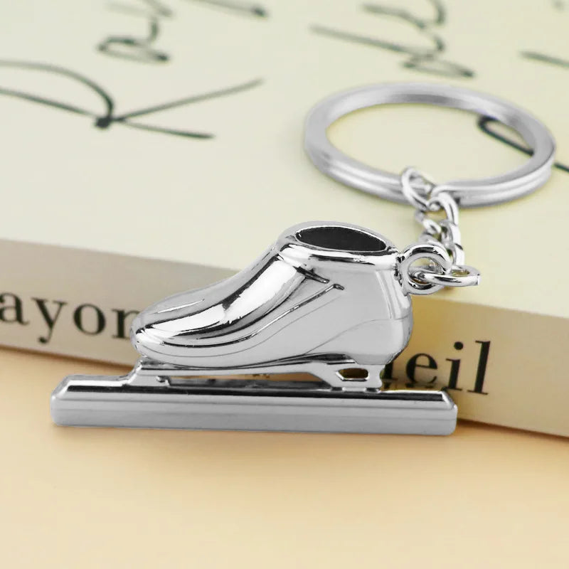 Metal Skating Shoe Keychain
