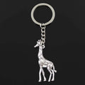 Silver-Plated Giraffe Charm Keychain