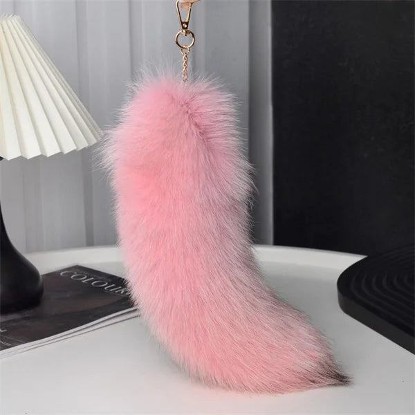 Fox Tail Keychain with Swivel Clasp
