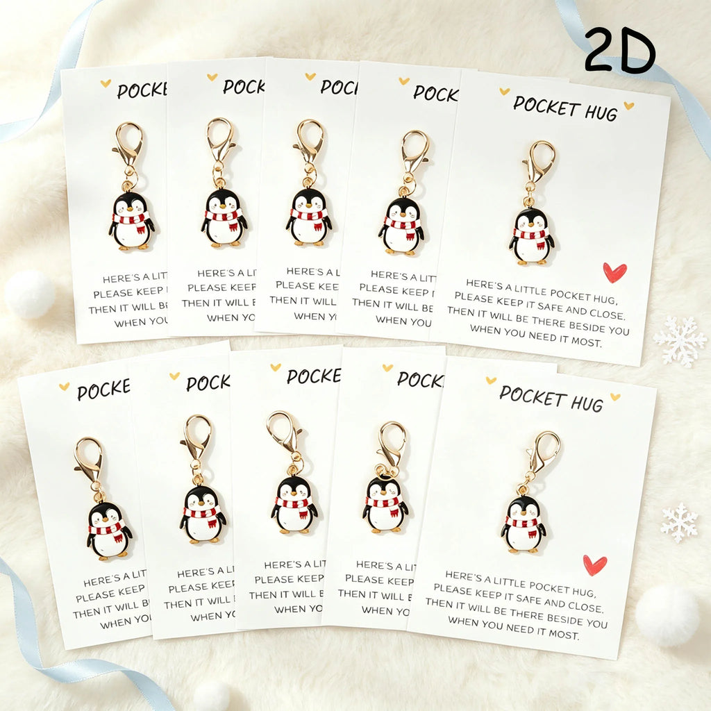 Penguin Keychain and Pocket Card Set