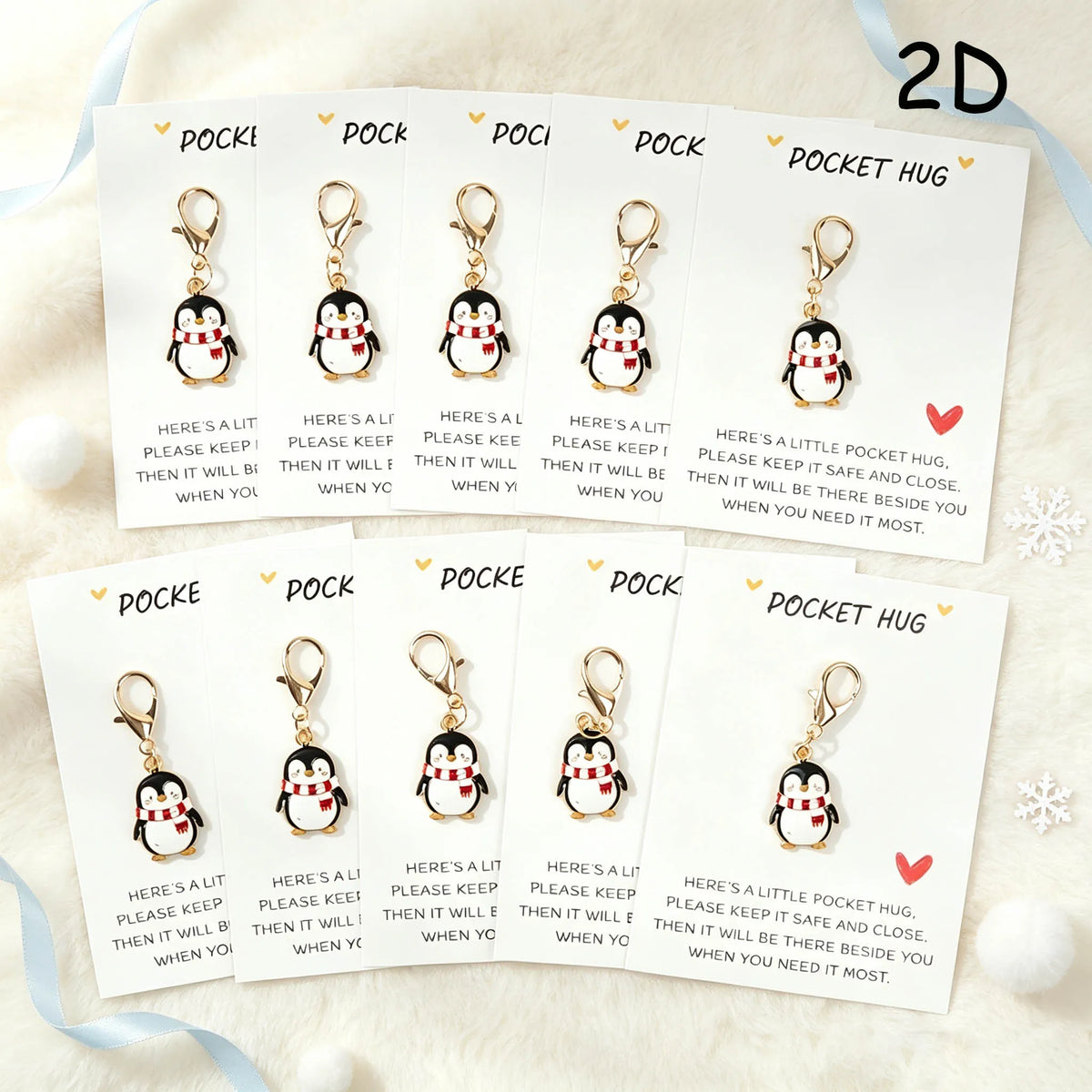 Penguin Keychain and Pocket Card Set