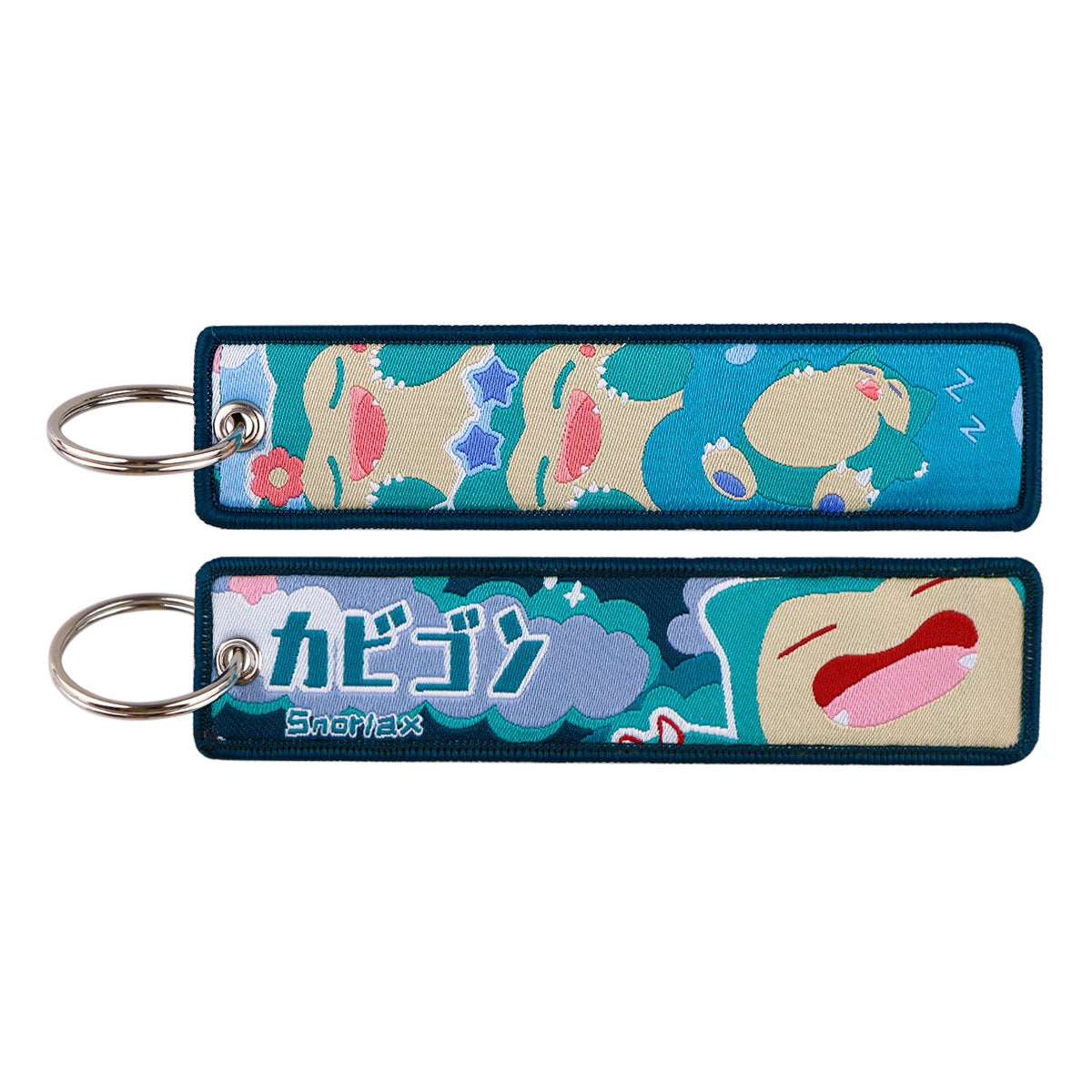 Double-Sided Embroidered Key Tag with Metal Hardware