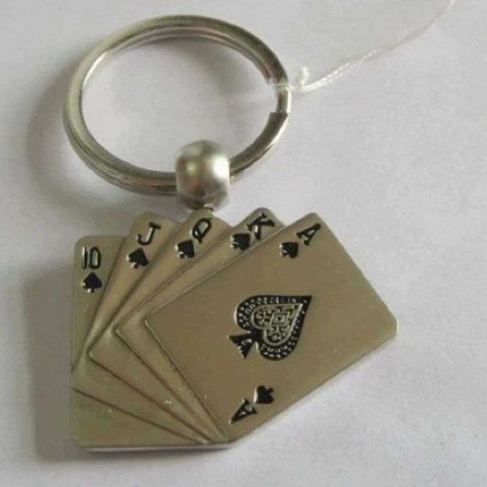 Playing Cards Poker Charm Keychain