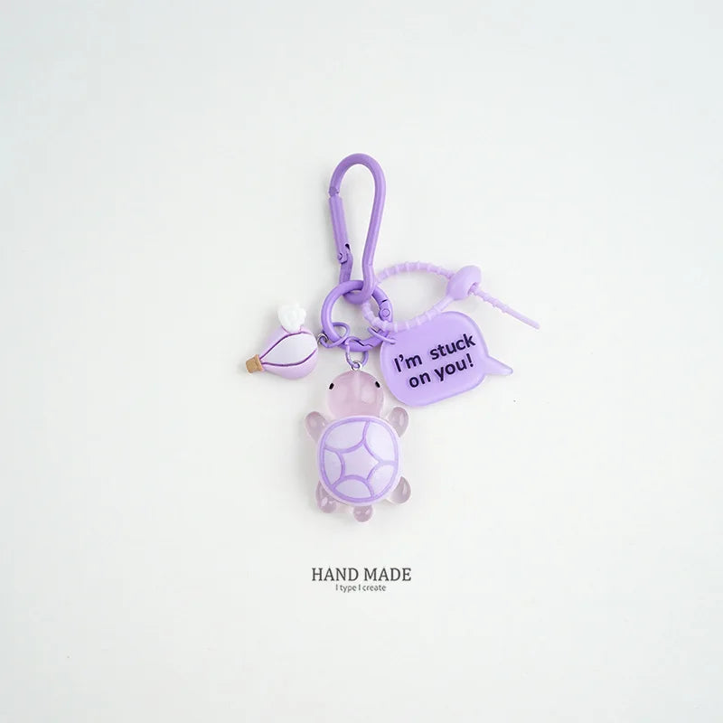 Turtle Keychain Colorful Night Light Turtle Pendant Cute Keychain Gift - For Women's Handbag Backpack Car Keys Pendant
