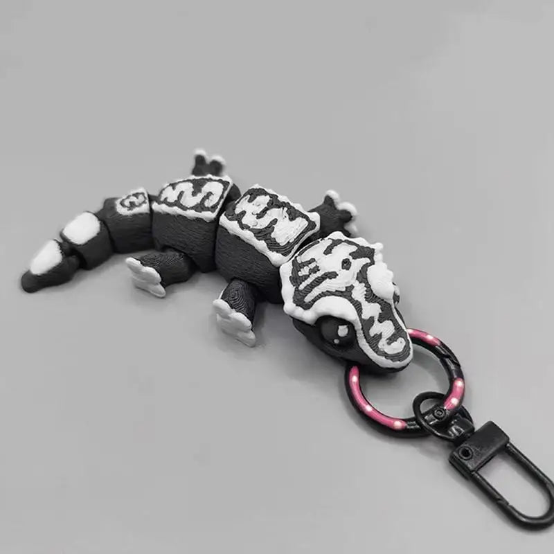 Articulated Gecko Keychain with Movable Limbs