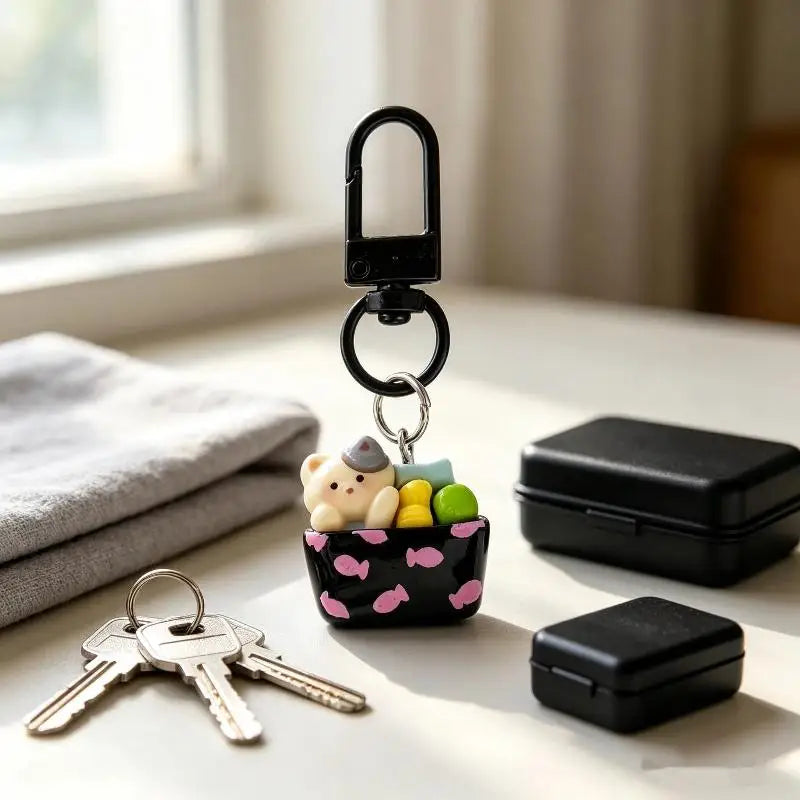 Cartoon Animal Resin Keychain with Swivel Clasp