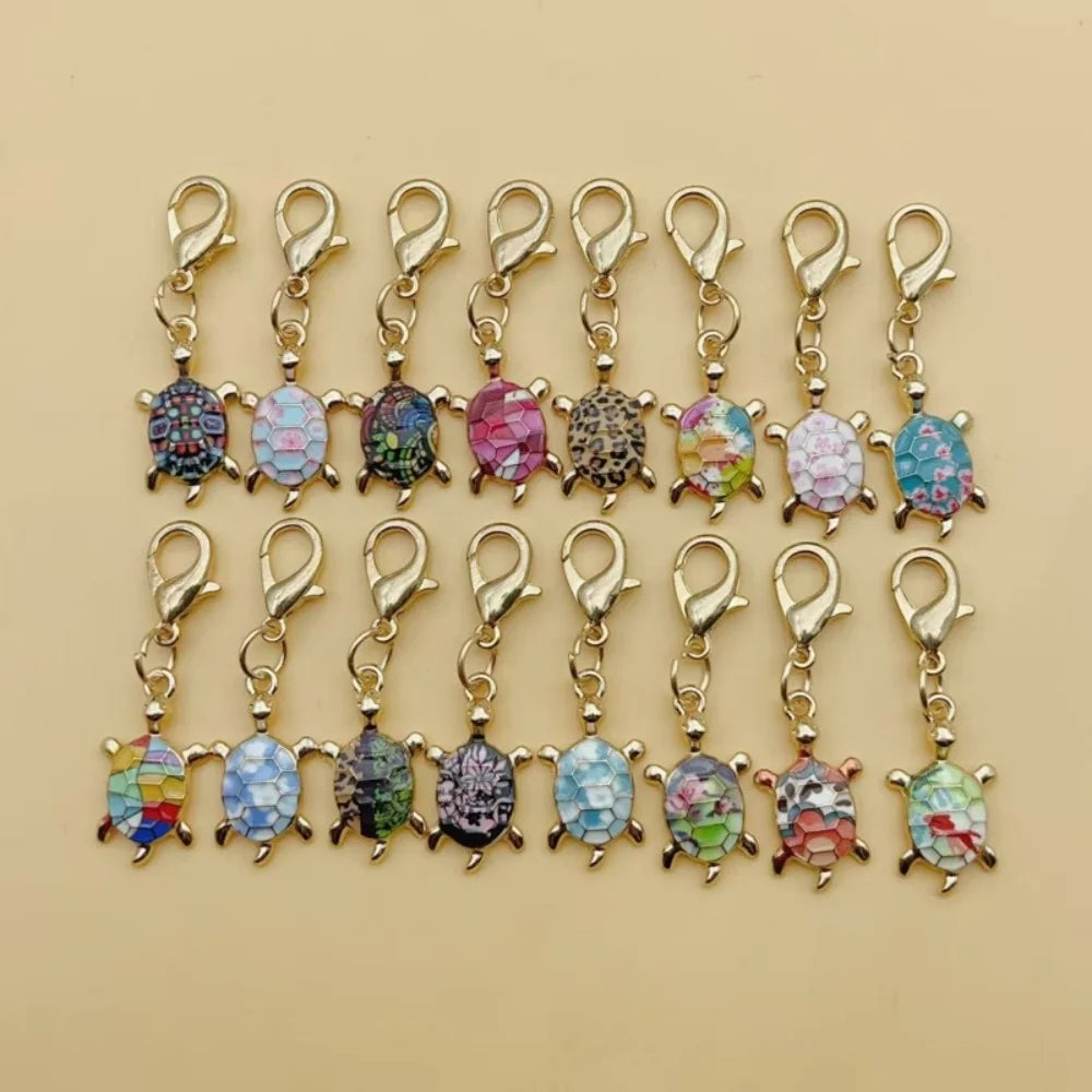Zinc Alloy Turtle Charm Keychains