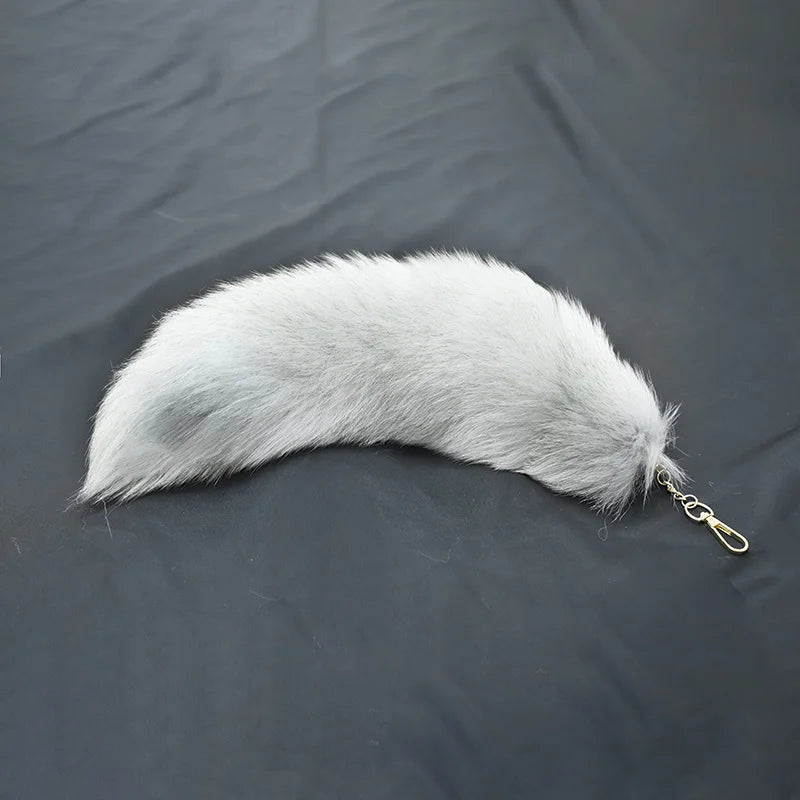 Fox Tail Keychain with Swivel Clasp