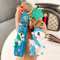 Unicorn Charm Keychain with Wristlet Strap