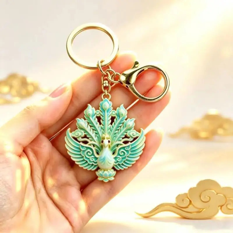 Enamel Luxury Keychain High-end Metal Pendant Bag Charm Blessing Charm