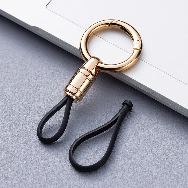 Keychain Attachment with Metal Clasp and Flexible Loop