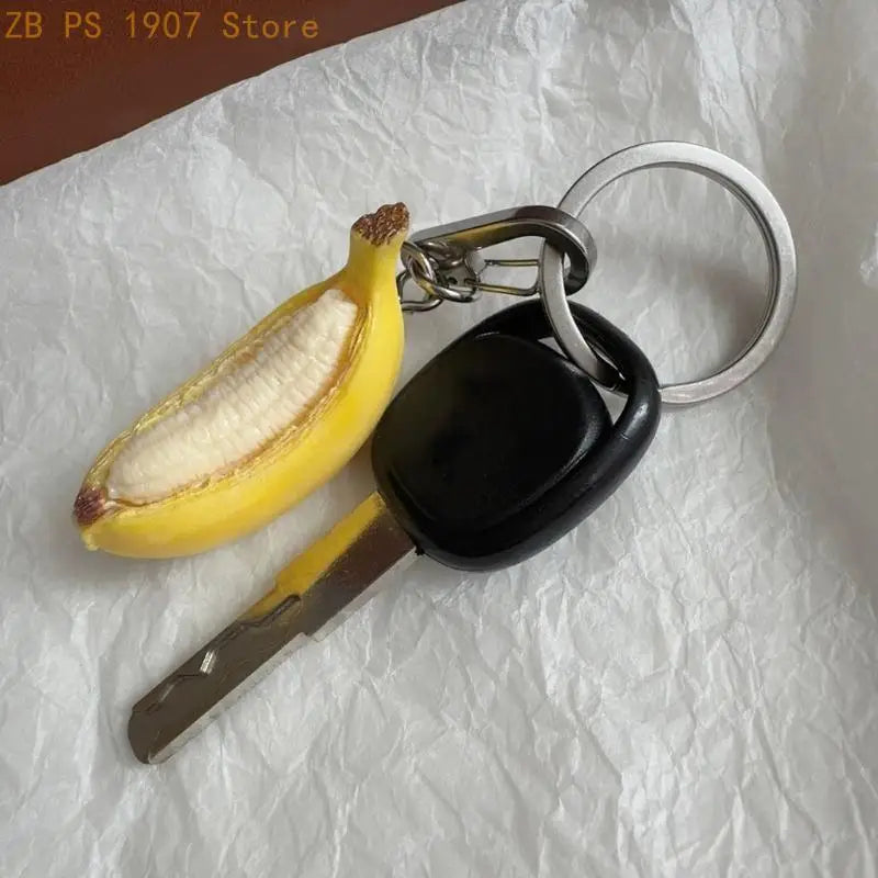 3D Banana Keychain with Clip Clasp