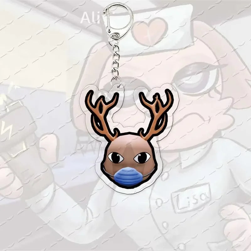 Animal-Themed Acrylic Keychain with Metal Hardware