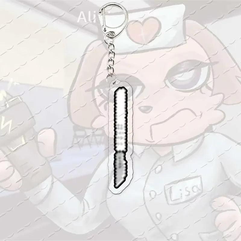 Animal-Themed Acrylic Keychain with Metal Hardware