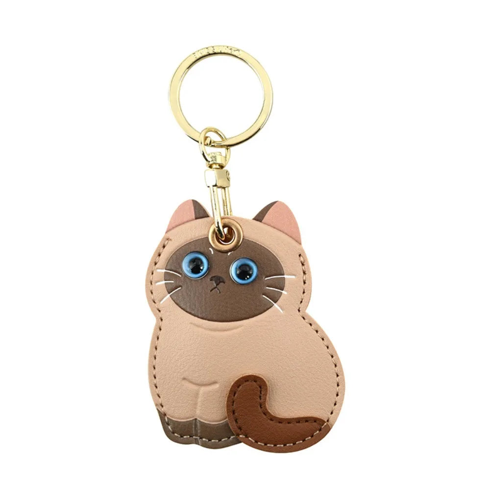 Cat Card Holder Keychain with Carabiner Clip