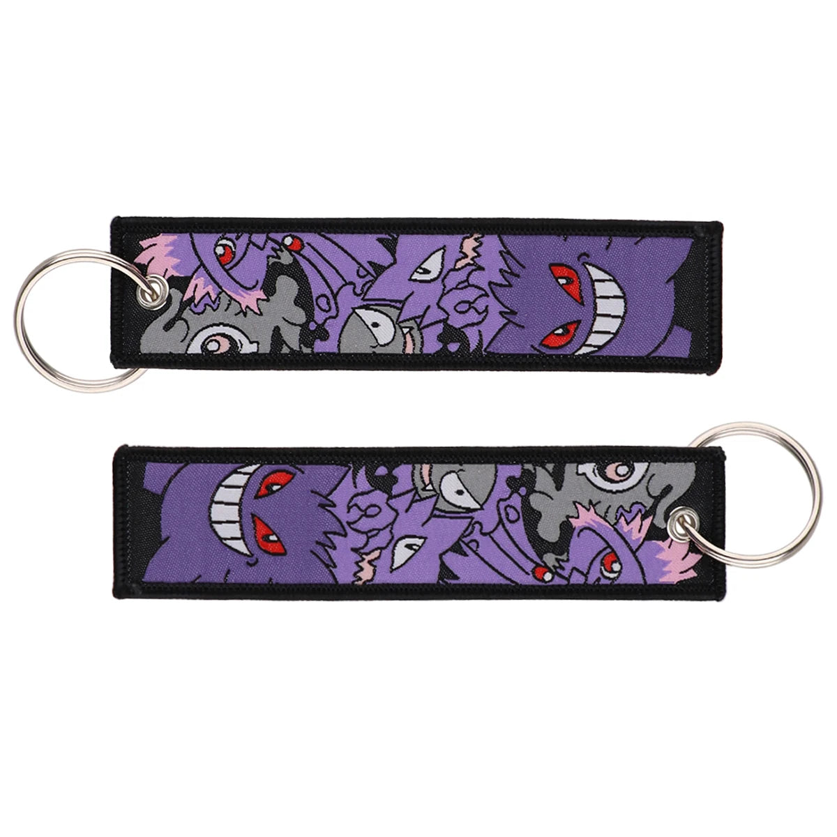 Double-Sided Embroidered Key Tag with Metal Hardware