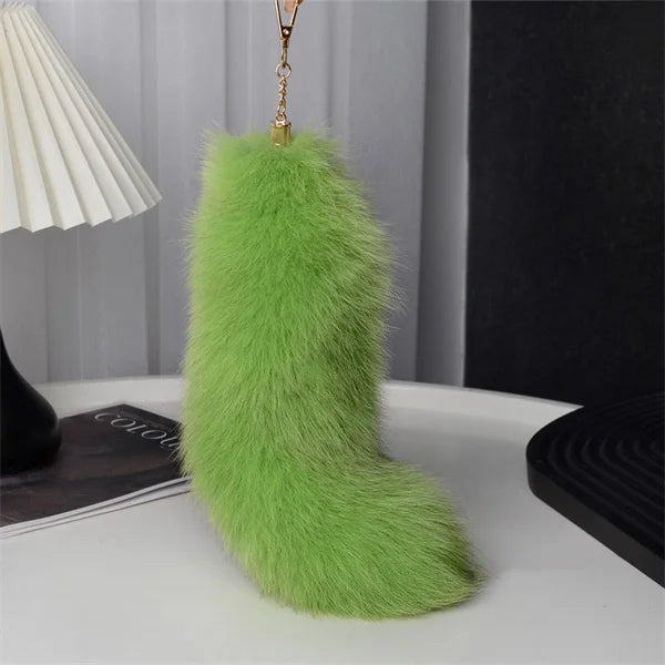 Fox Tail Keychain with Swivel Clasp