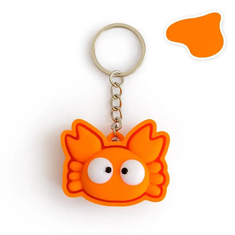Turtle Clicker Keychain Cute 3D Printed Mini Animal Fidget Pendant Portable for Key Organizer Travel Use