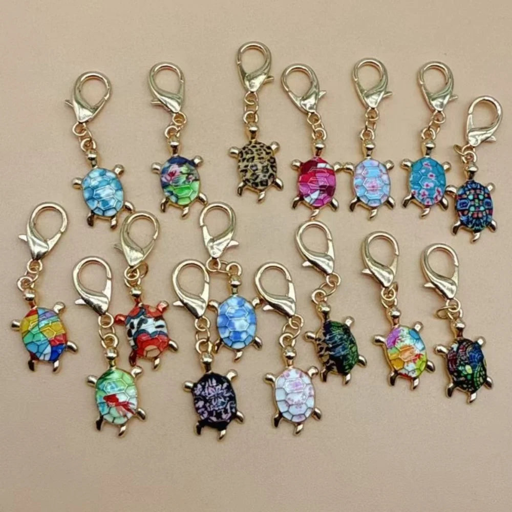 Zinc Alloy Turtle Keychain Charm Set