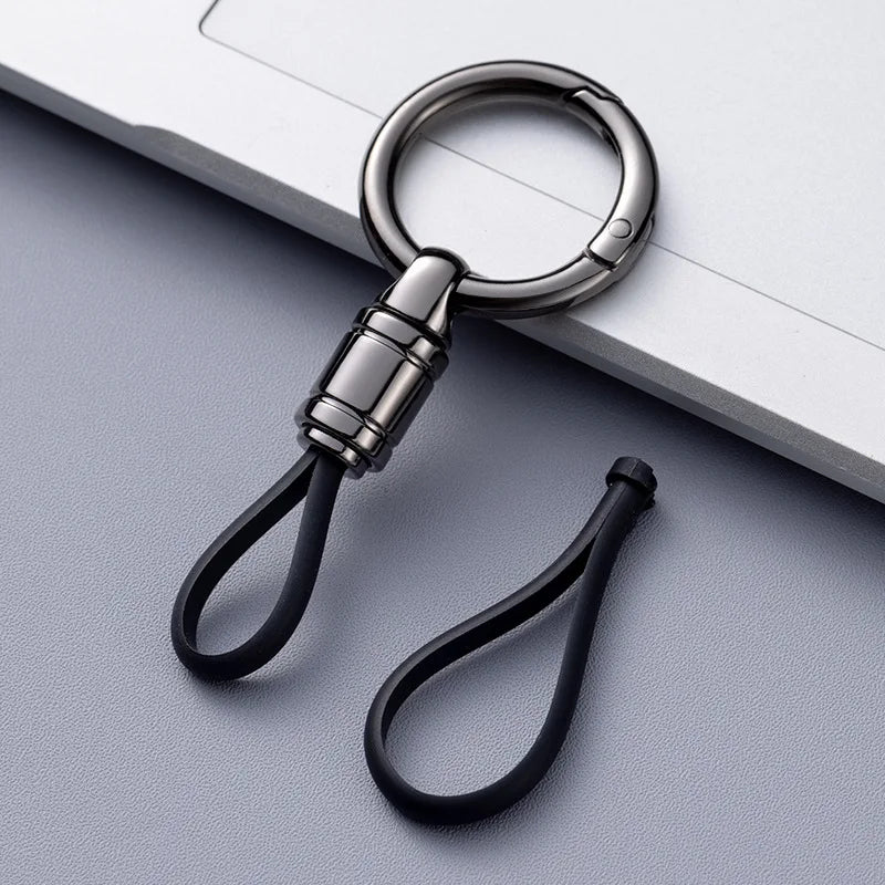 Keychain Attachment with Metal Clasp and Flexible Loop