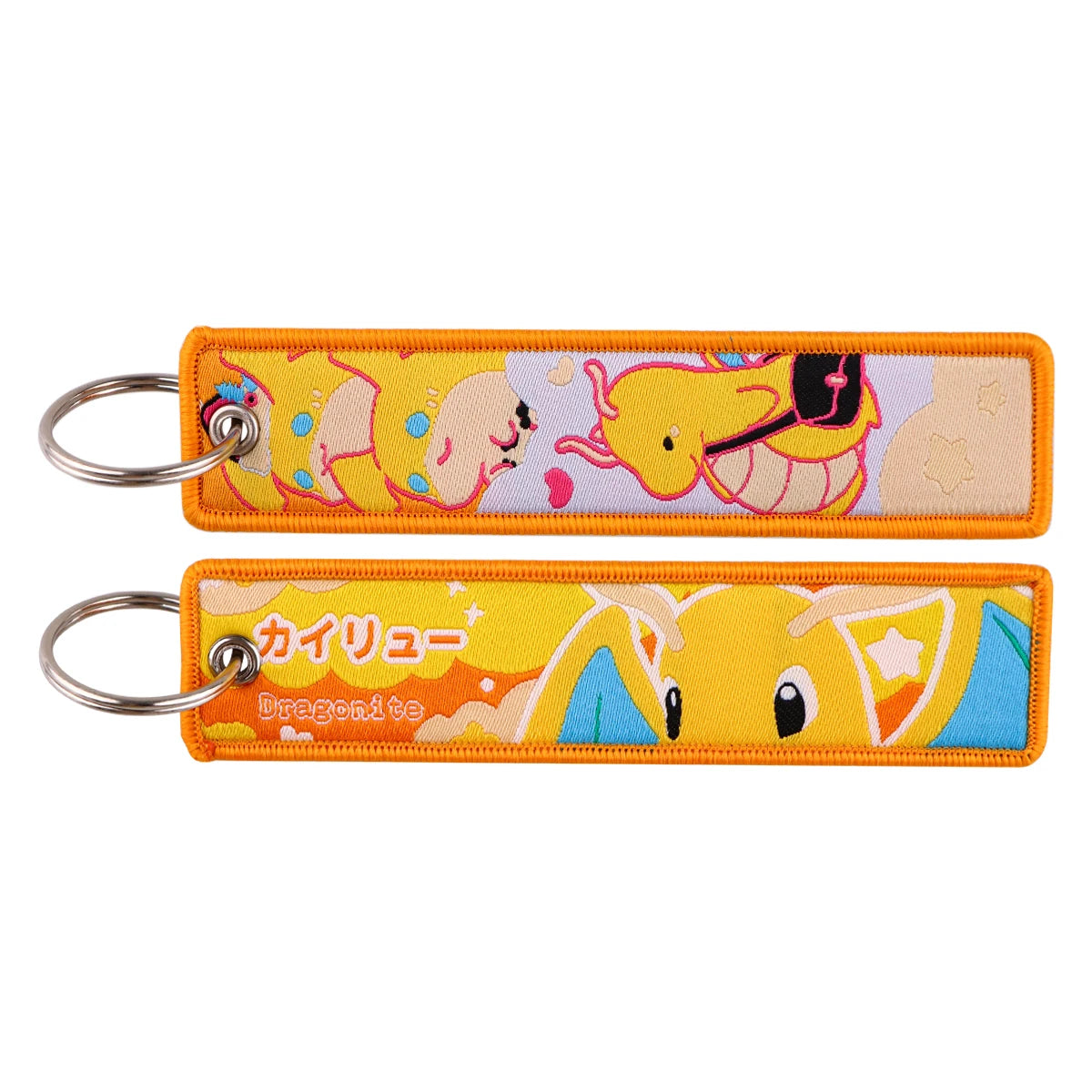 Double-Sided Embroidered Key Tag with Metal Hardware