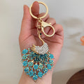 Rhinestone Peacock Keychain and Bag Charm