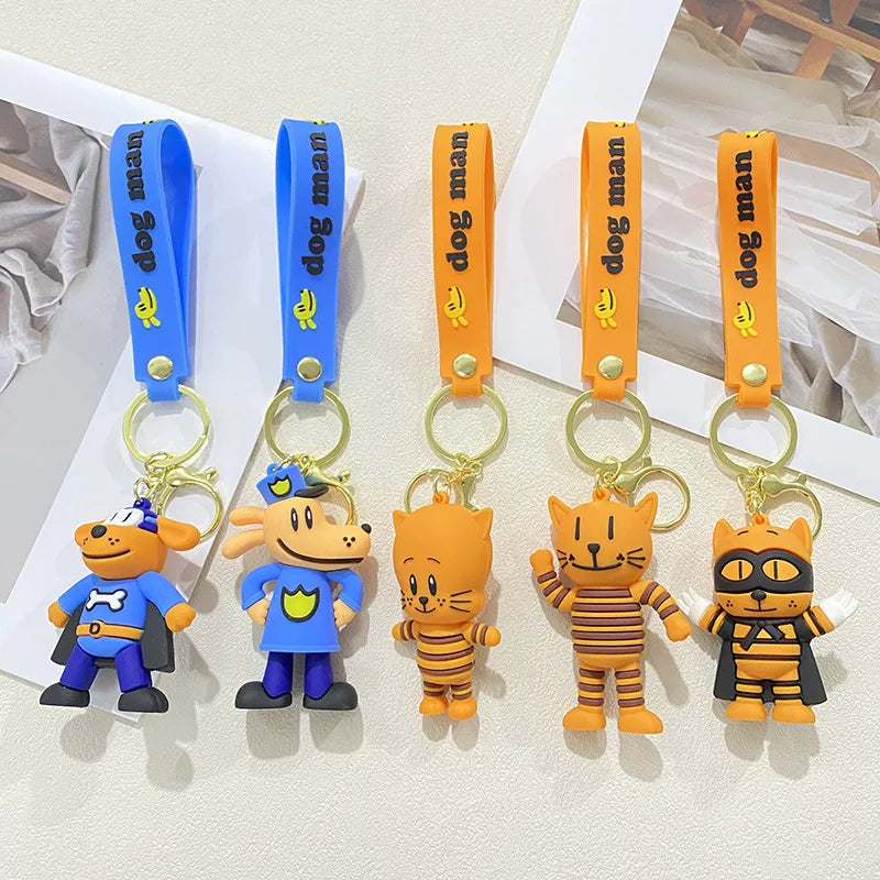 Anime Cat Character Keychain with Zinc Alloy Clasp