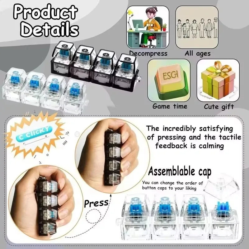 Keyboard Button LED Keychain