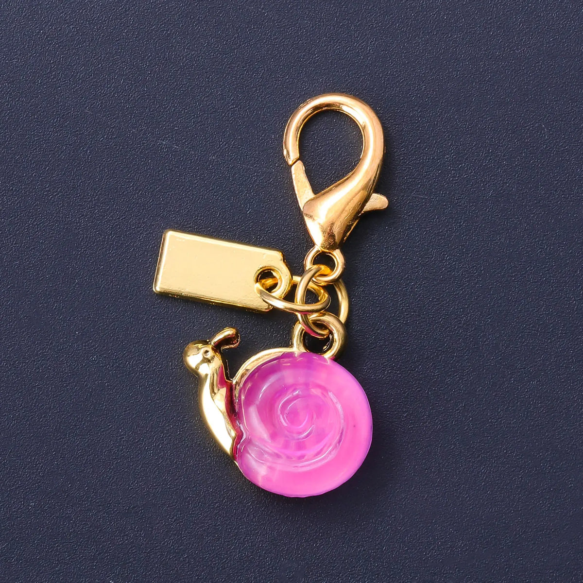 Pink Snail Keychain Charm with Lobster Clasp