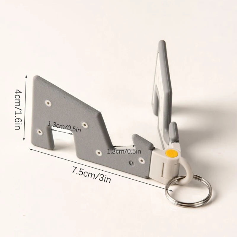 Portable Desk Phone Holder Keychain Stable Ultra Thin Foldable Mobile Phone Stand Support Cell-Phone Stand Creative Keyring