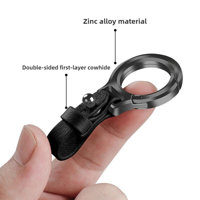 Classic Leather and Metal Car Keychain