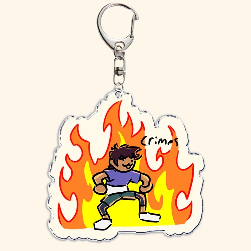 Printed Acrylic Character Keychain with Metal Clasp