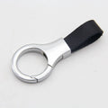 Leather and Metal Keychain with Lock Buckle