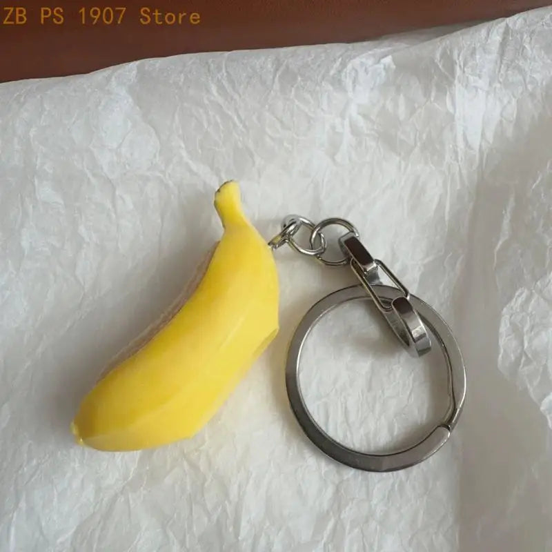 3D Banana Keychain with Clip Clasp
