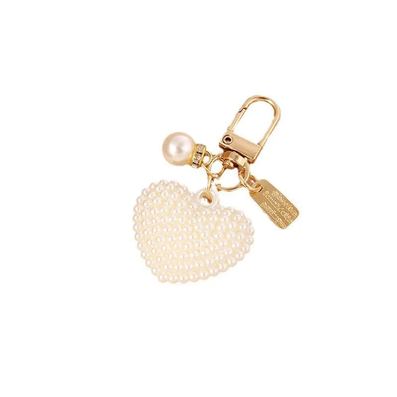 Pearl Pendant Metal Keychain