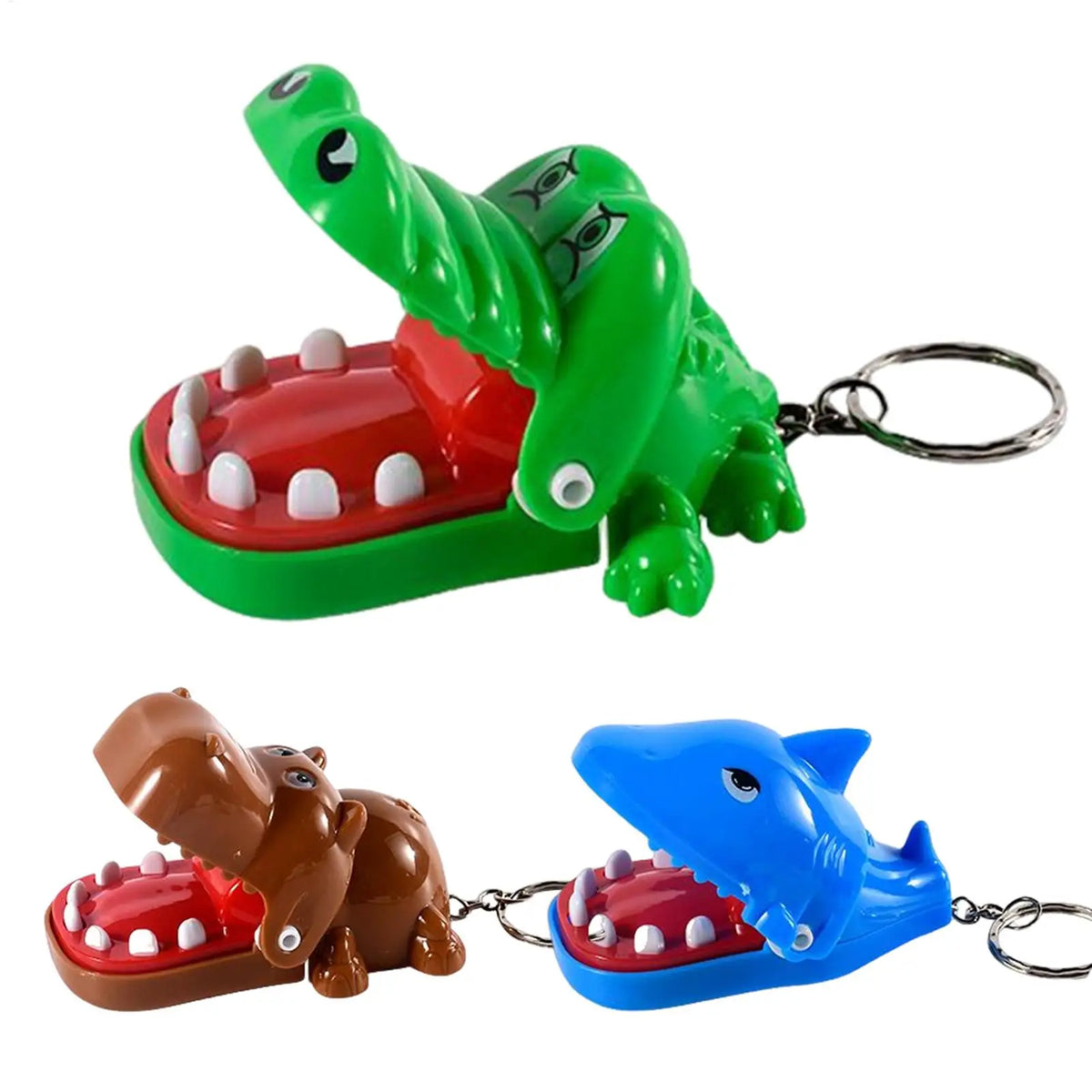Animal Keychains Crocodile Dentist Game Keyring Funny Bag Charm Purse Wallet Phone Pendant for Car Travel Handbag Decoration
