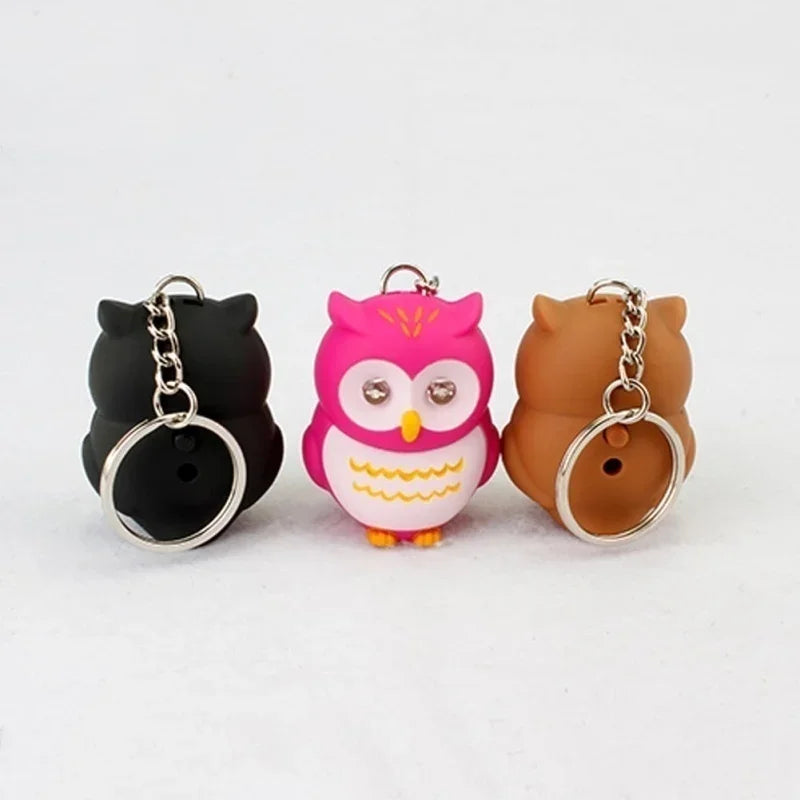 Owl Keychain Flashlight with LED Eyes