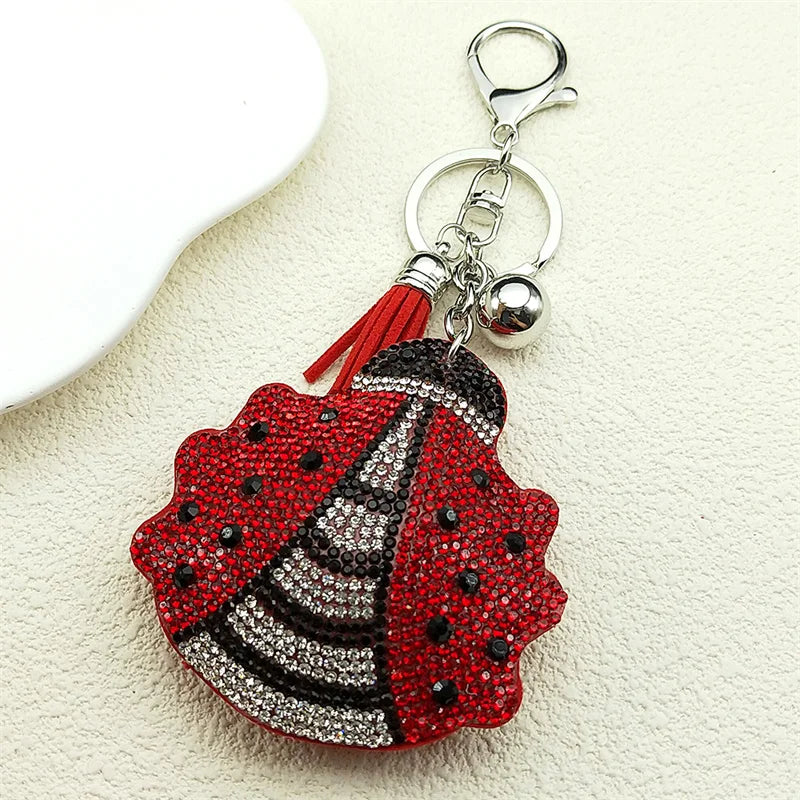 Crystal Ladybug Bag Charm Keychain