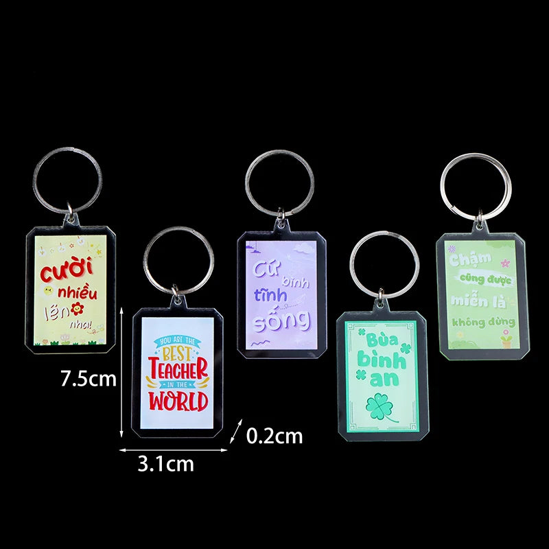Slim Acrylic Cartoon Keychain Charm