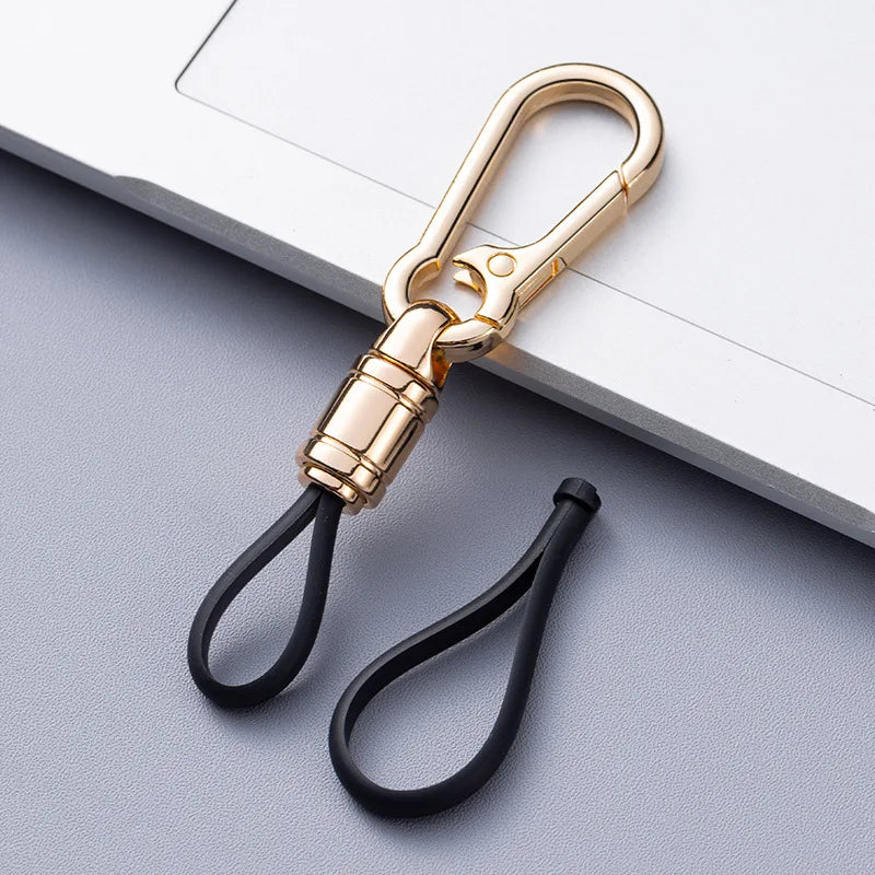 Keychain Attachment with Metal Clasp and Flexible Loop