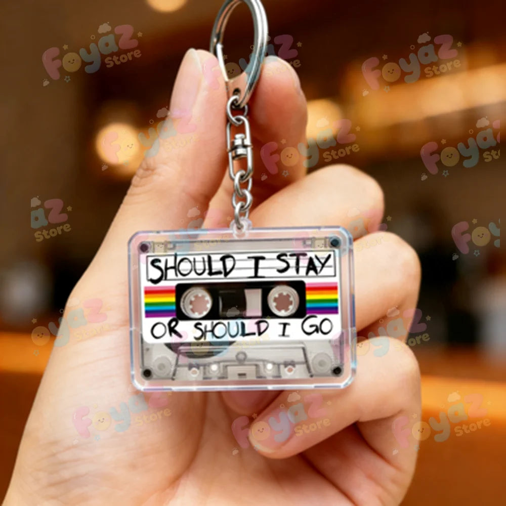 Upside Down Acrylic Keychain with Lobster Clasp