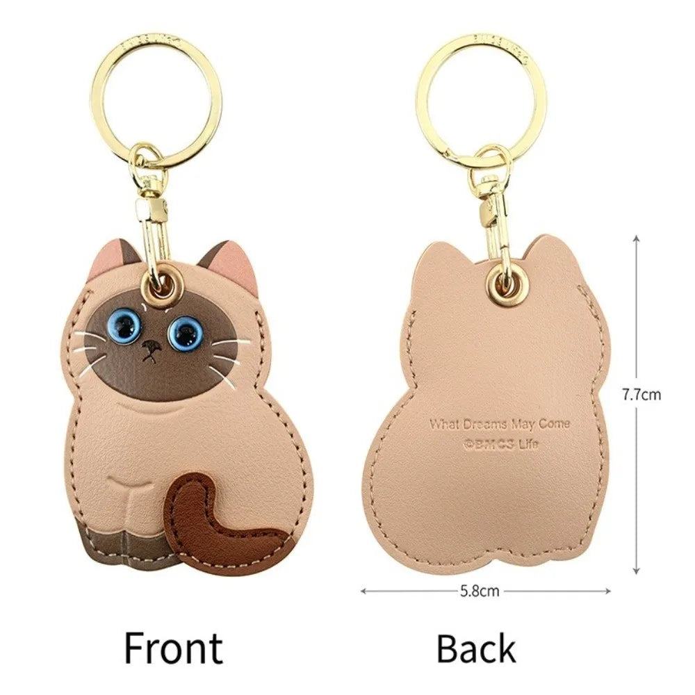 Cat Card Holder Keychain with Carabiner Clip
