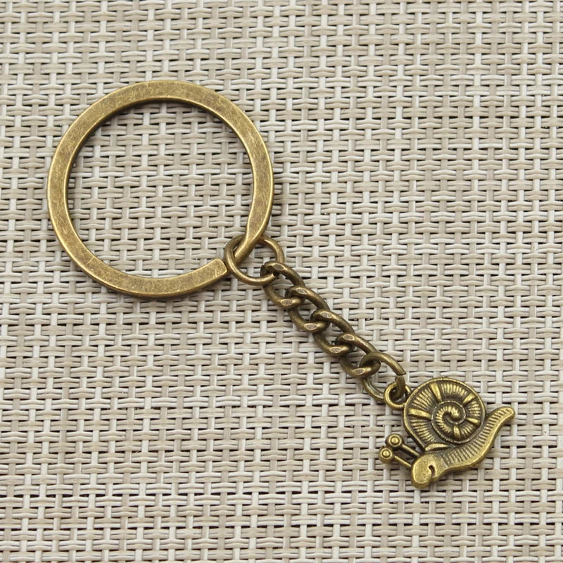 Snail Charm Keychain in Cast Zinc Alloy