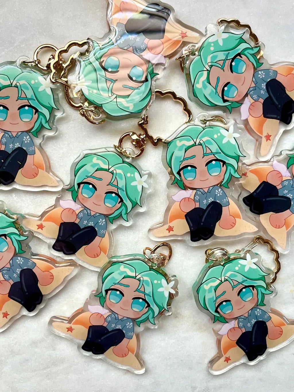 Anime Acrylic Charm Keychain with Zinc Alloy Clip