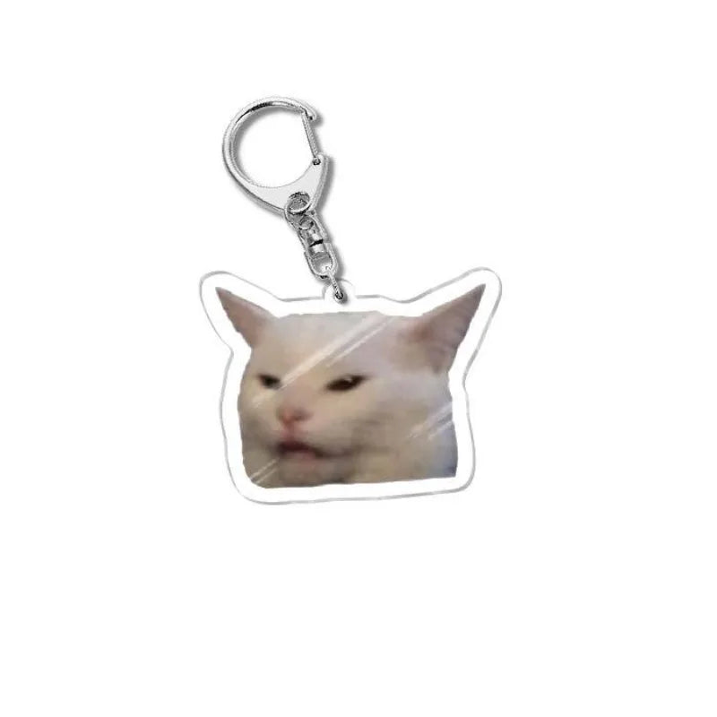 Cat Meme Acrylic Charm Keychain