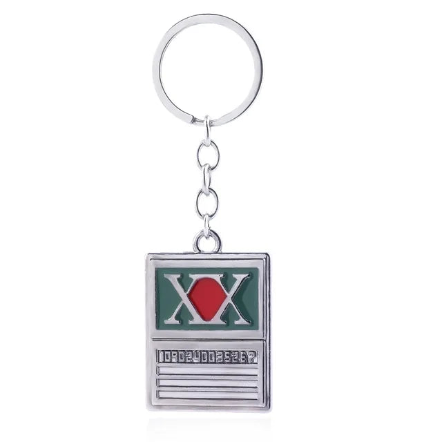 Hunter License Pendant Keychain in Antique Silver