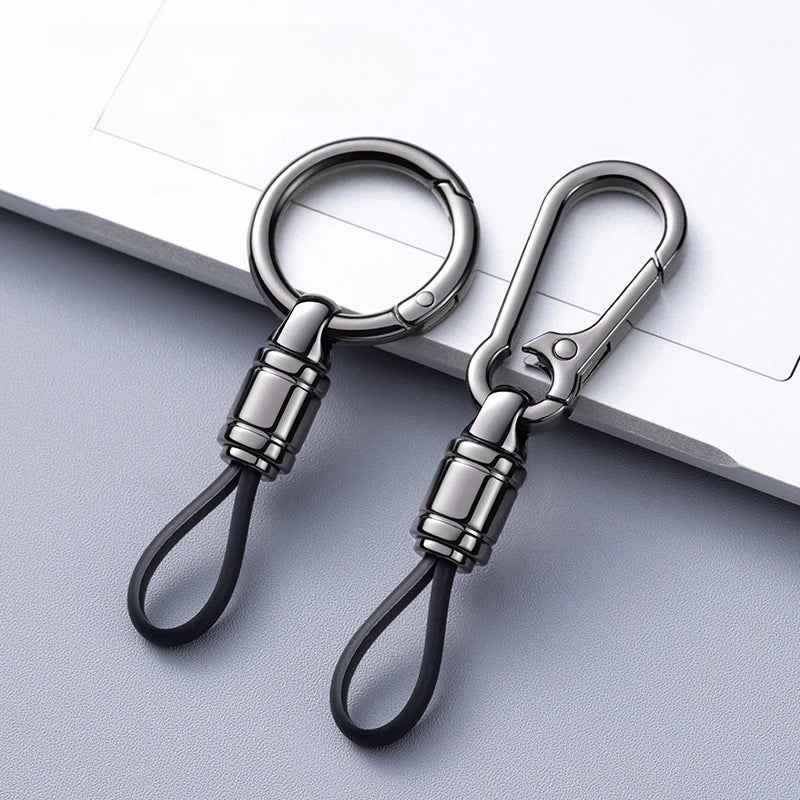 Car Keychain Attachment with Black Flexible Loop