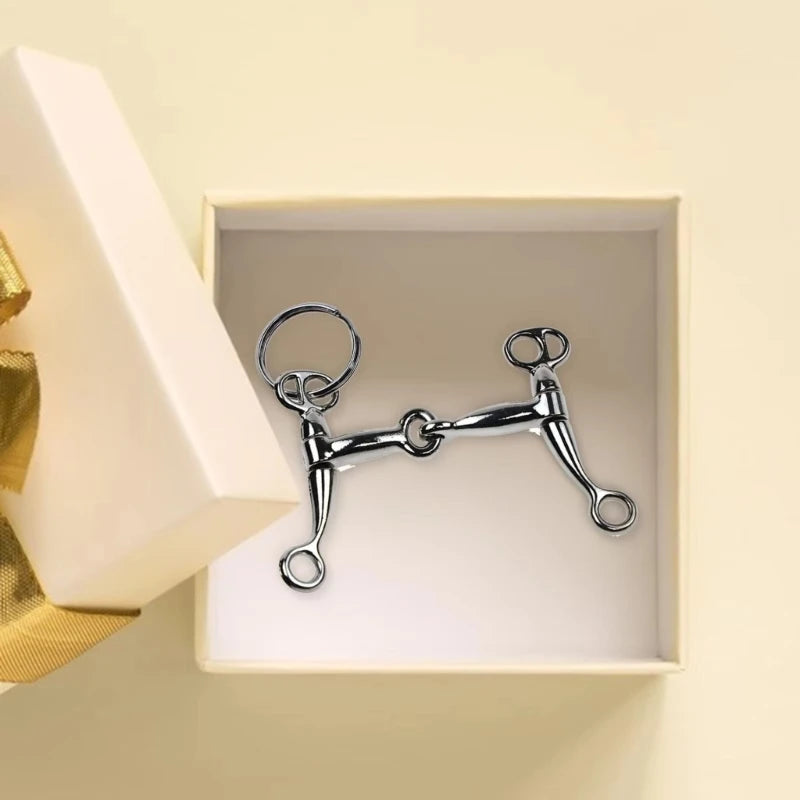 Snaffle Bit Keychain in Silver-Tone Alloy