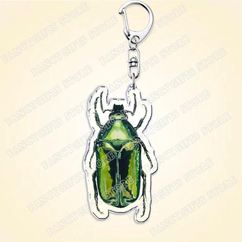 Beetle Acrylic Keychain with Lobster Clasp