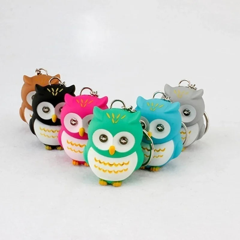 Owl Keychain Flashlight with LED Eyes
